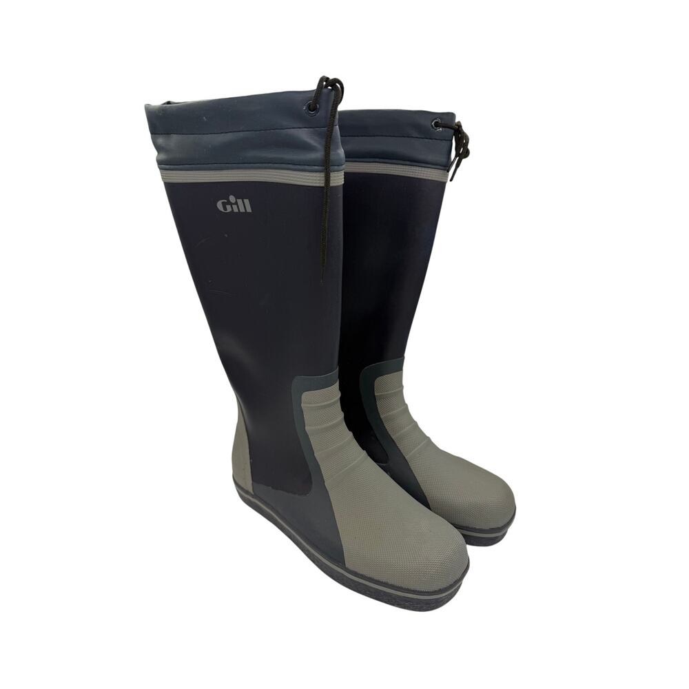 Gill Men's Tall Yachting Rubber Boots Black / Gray Size 7.5